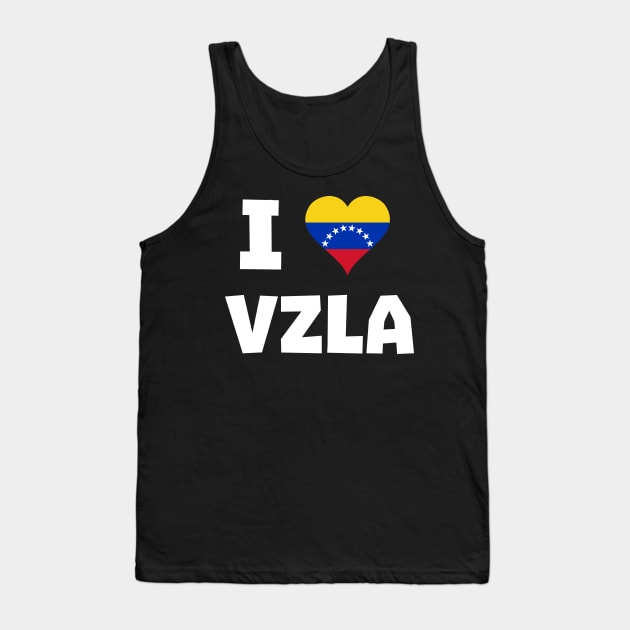 I Love VZLA - Camiseta Bandera Corazon Venezuela Tank Top by Brobocop